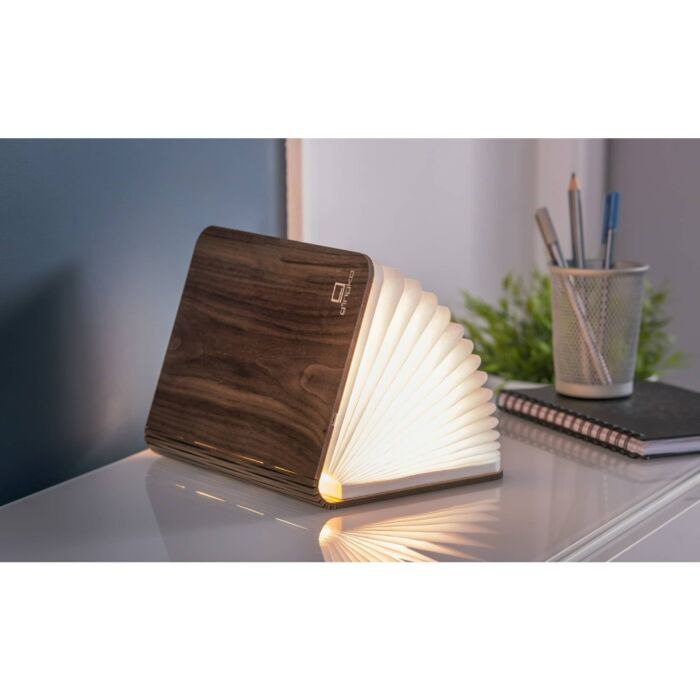 Gingko Smart Book Light (Natural Wood) - Walnut - Large